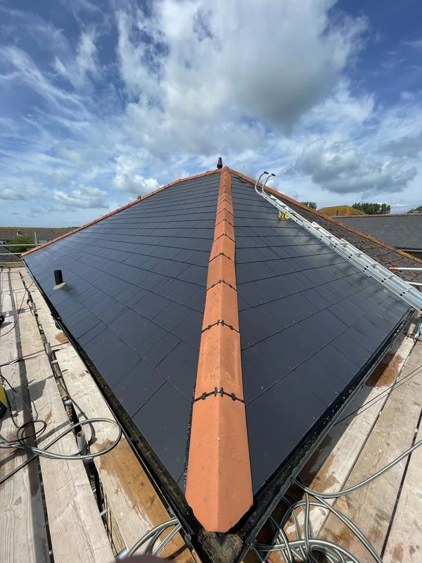 Roof cleaned by Isle Jet It, slate tiles restored, Isle of Wight
