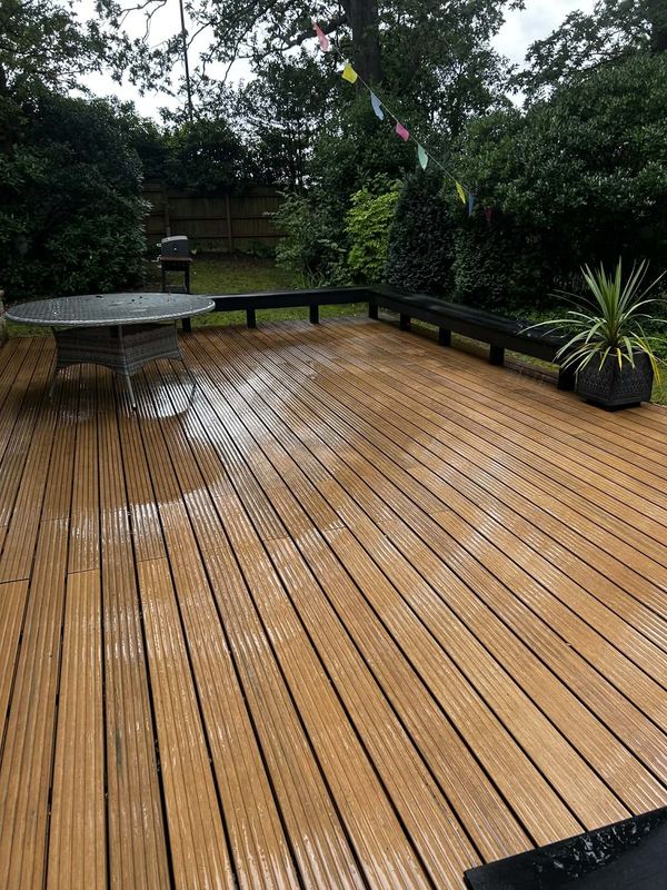 Decking cleaned by Isle Jet It, timber restored, Isle of Wight